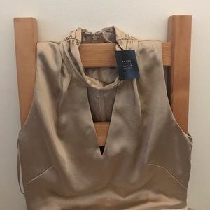 White House Black Market keyhole satin floral lace dress